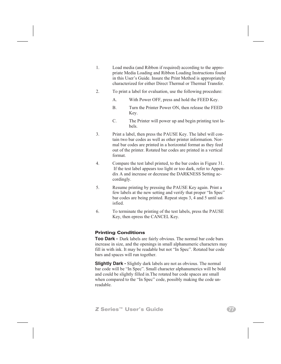 Zebra Technologies Zebra Z4000 User Manual | Page 85 / 98