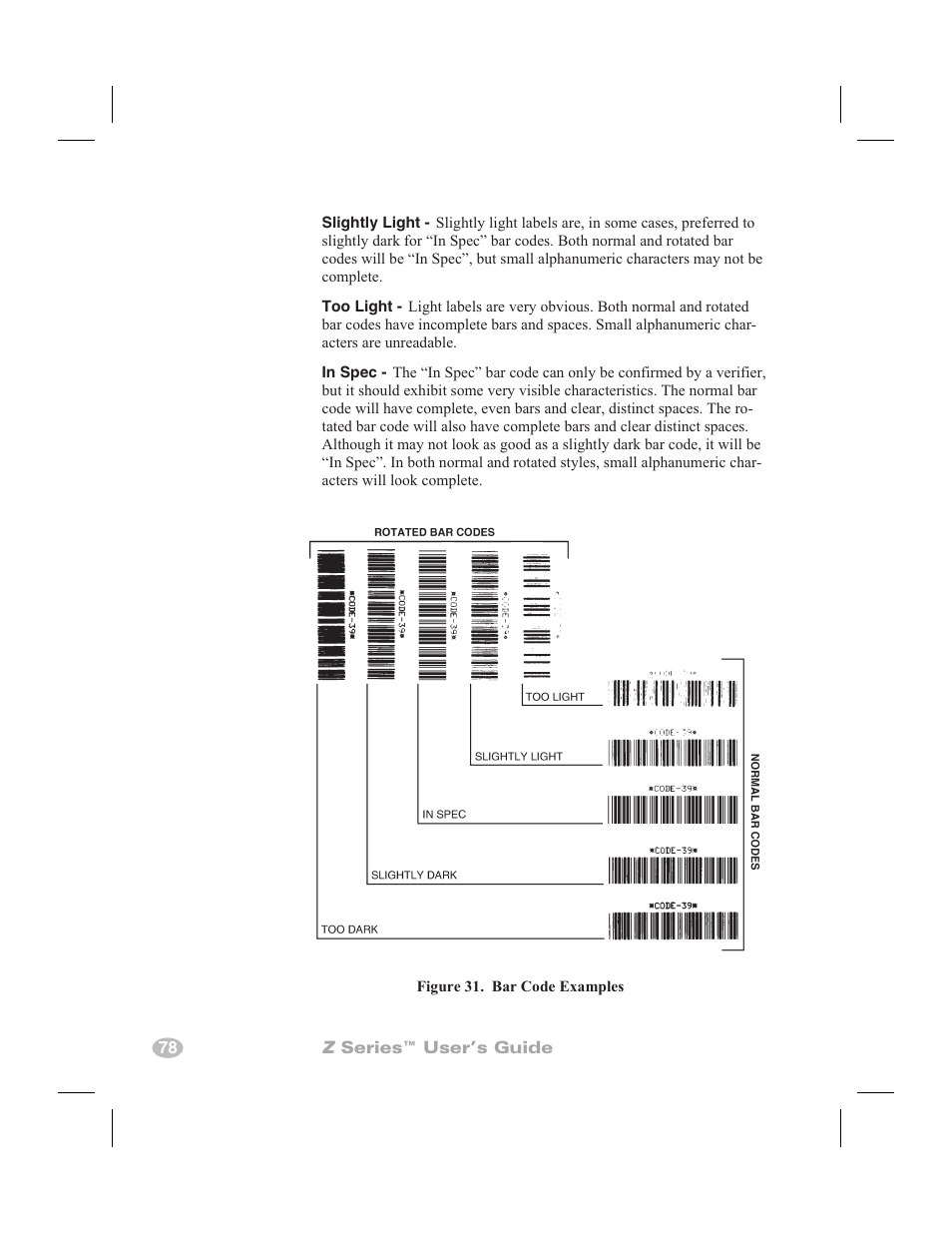 Ascii code chart 77 | Zebra Technologies Zebra Z4000 User Manual | Page 86 / 98