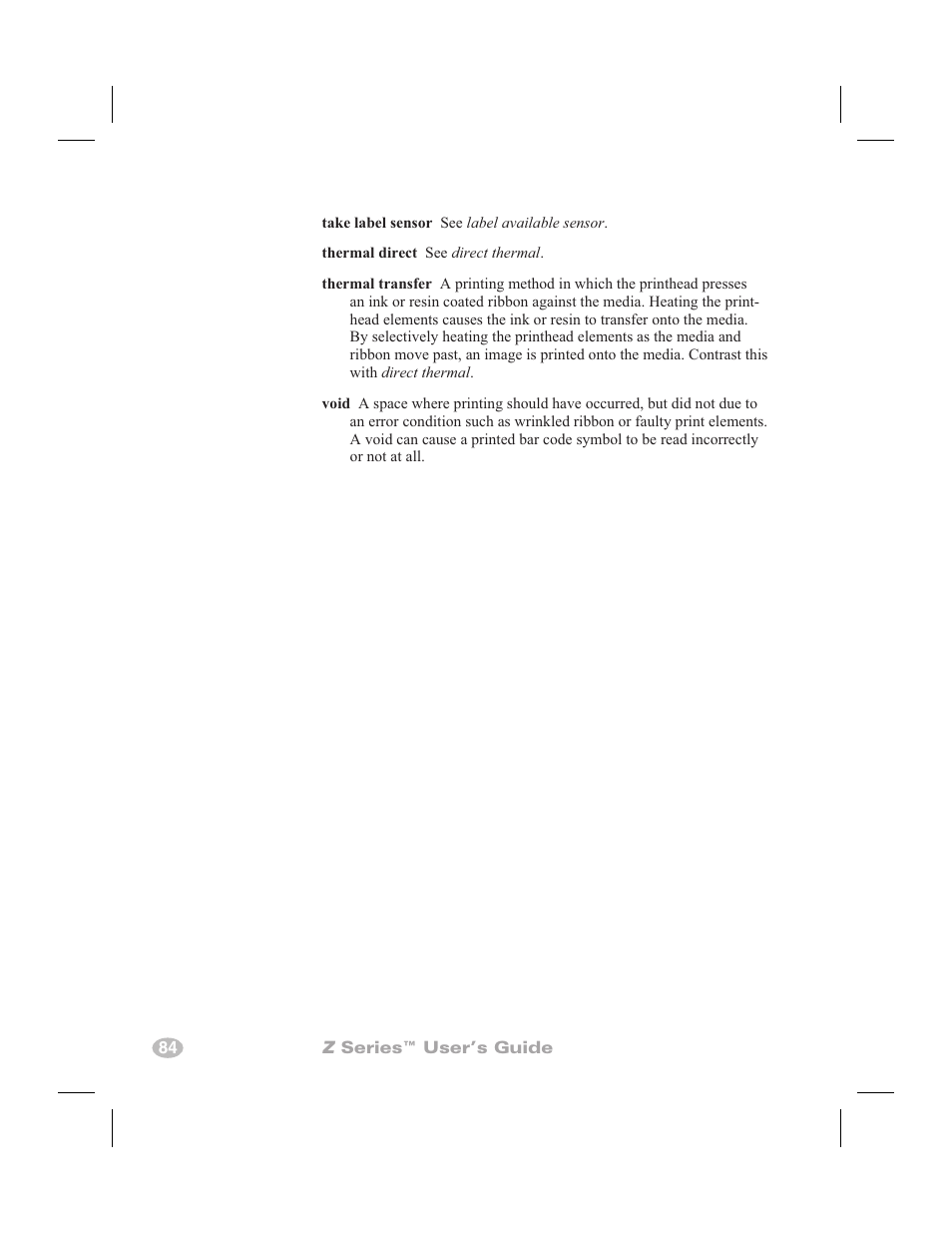 Index | Zebra Technologies Zebra Z4000 User Manual | Page 92 / 98