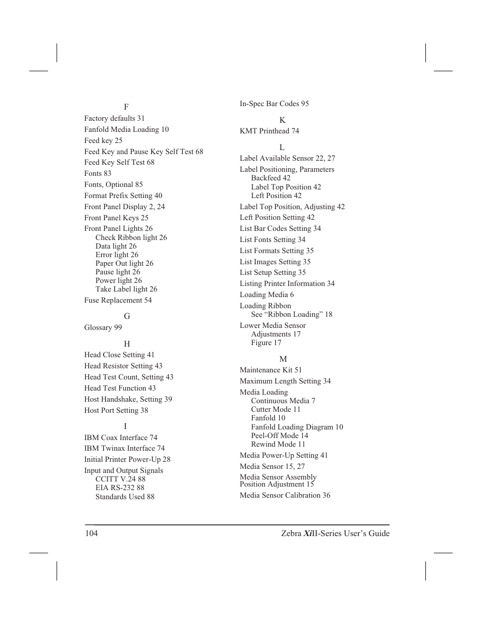 Zebra Technologies XiII-Series User Manual | Page 116 / 118