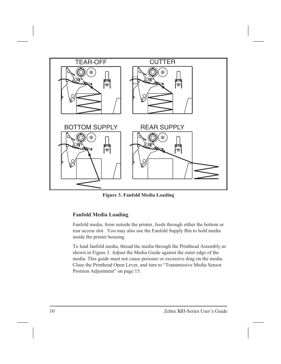 Media transport mechanism capabilities 2, Front panel display 2, System requirements 2 | Tear-off cutter bottom supply rear supply | Zebra Technologies XiII-Series User Manual | Page 22 / 118