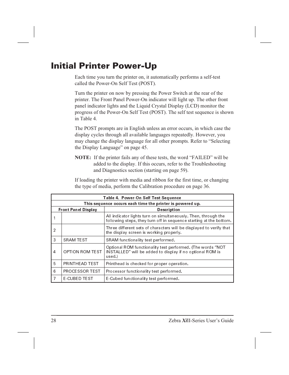 List of tables xii, Initial printer power-up | Zebra Technologies XiII-Series User Manual | Page 40 / 118