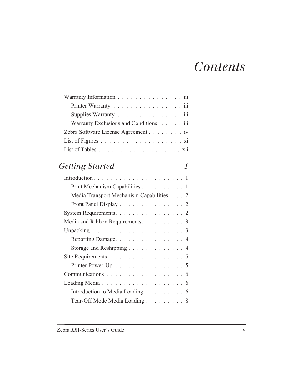 Zebra Technologies XiII-Series User Manual | Page 5 / 118