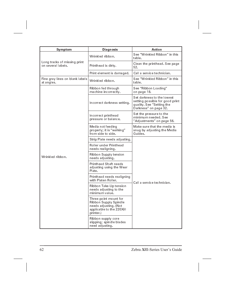 Zebra Technologies XiII-Series User Manual | Page 74 / 118