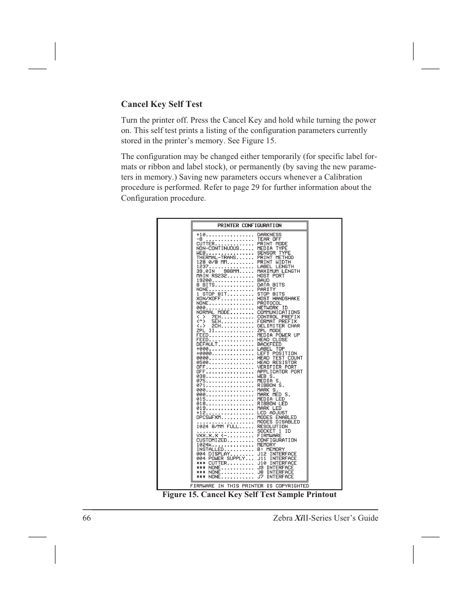 List of tables xii, Cancel key self test | Zebra Technologies XiII-Series User Manual | Page 78 / 118
