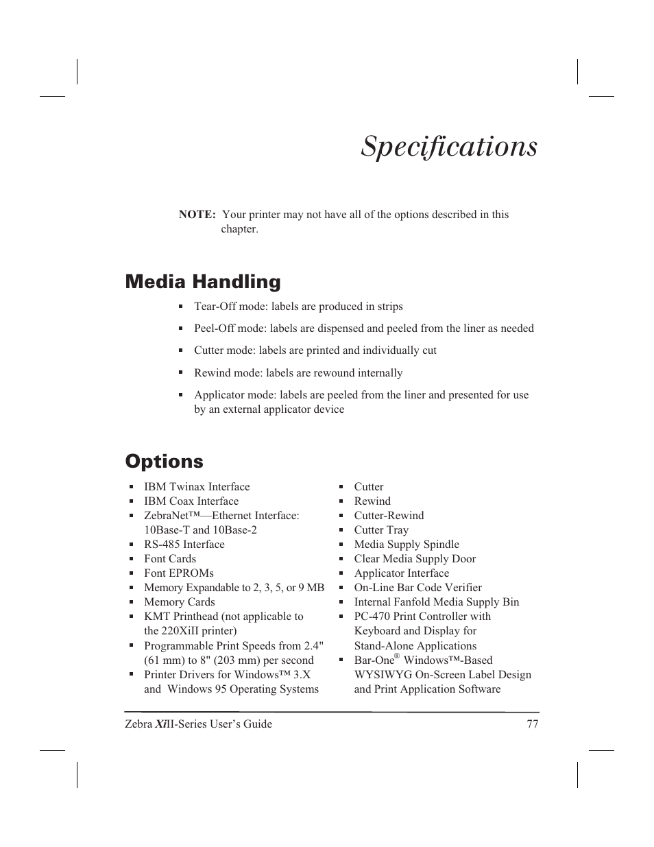 Zebra Technologies XiII-Series User Manual | Page 89 / 118