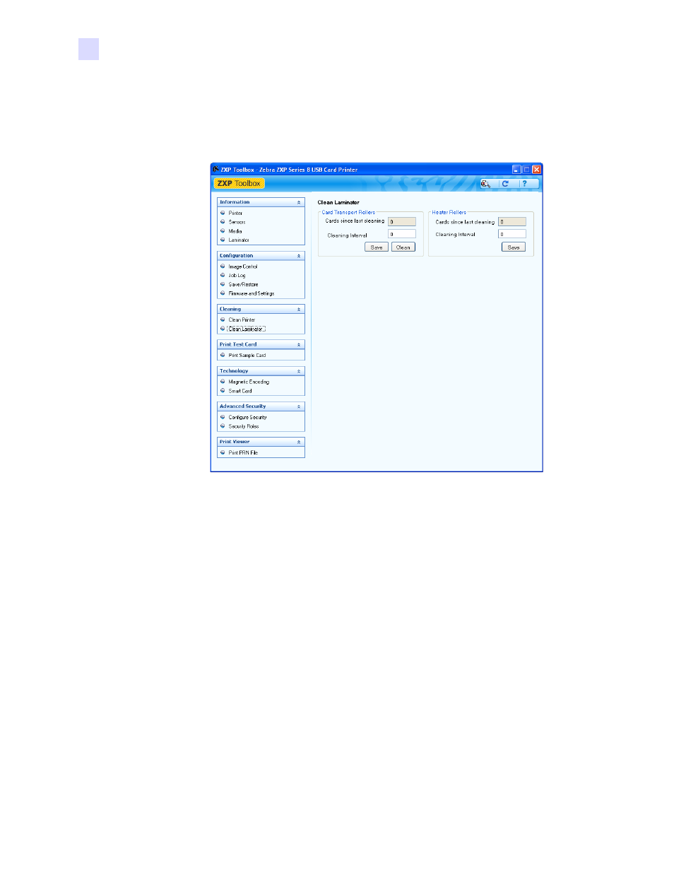 Clean laminator | Zebra Technologies P1013372-001 REV. A User Manual | Page 102 / 216