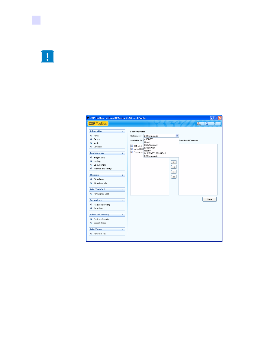 Establish security roles | Zebra Technologies P1013372-001 REV. A User Manual | Page 108 / 216