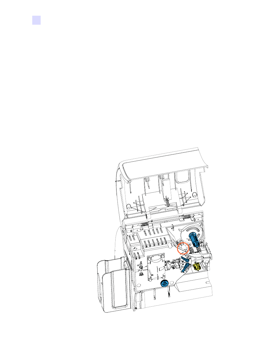 Cleaning: laminator media feed rollers | Zebra Technologies P1013372-001 REV. A User Manual | Page 116 / 216