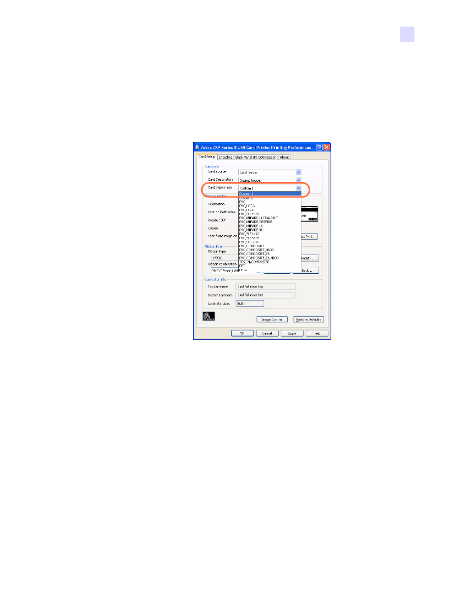 B.3 3-step process, Step 1: select the card type | Zebra Technologies P1013372-001 REV. A User Manual | Page 145 / 216