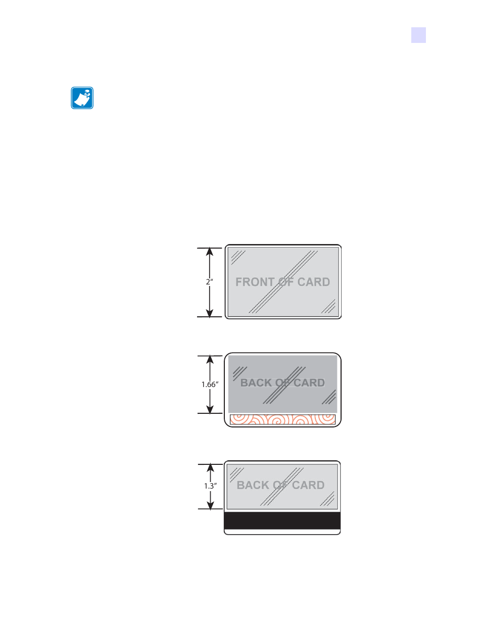 Using partial-width laminate, Back of card | Zebra Technologies P1013372-001 REV. A User Manual | Page 33 / 216