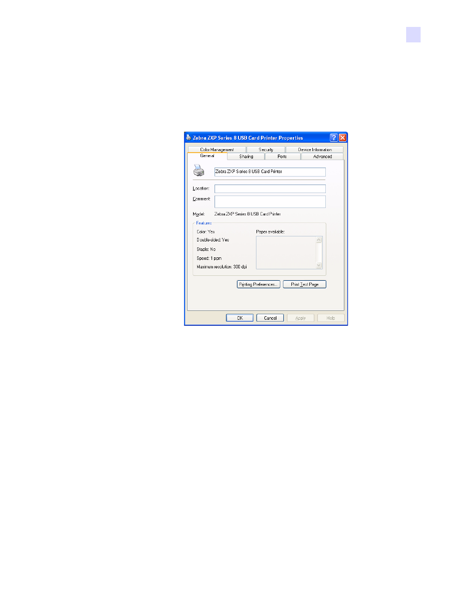 General tab | Zebra Technologies P1013372-001 REV. A User Manual | Page 69 / 216