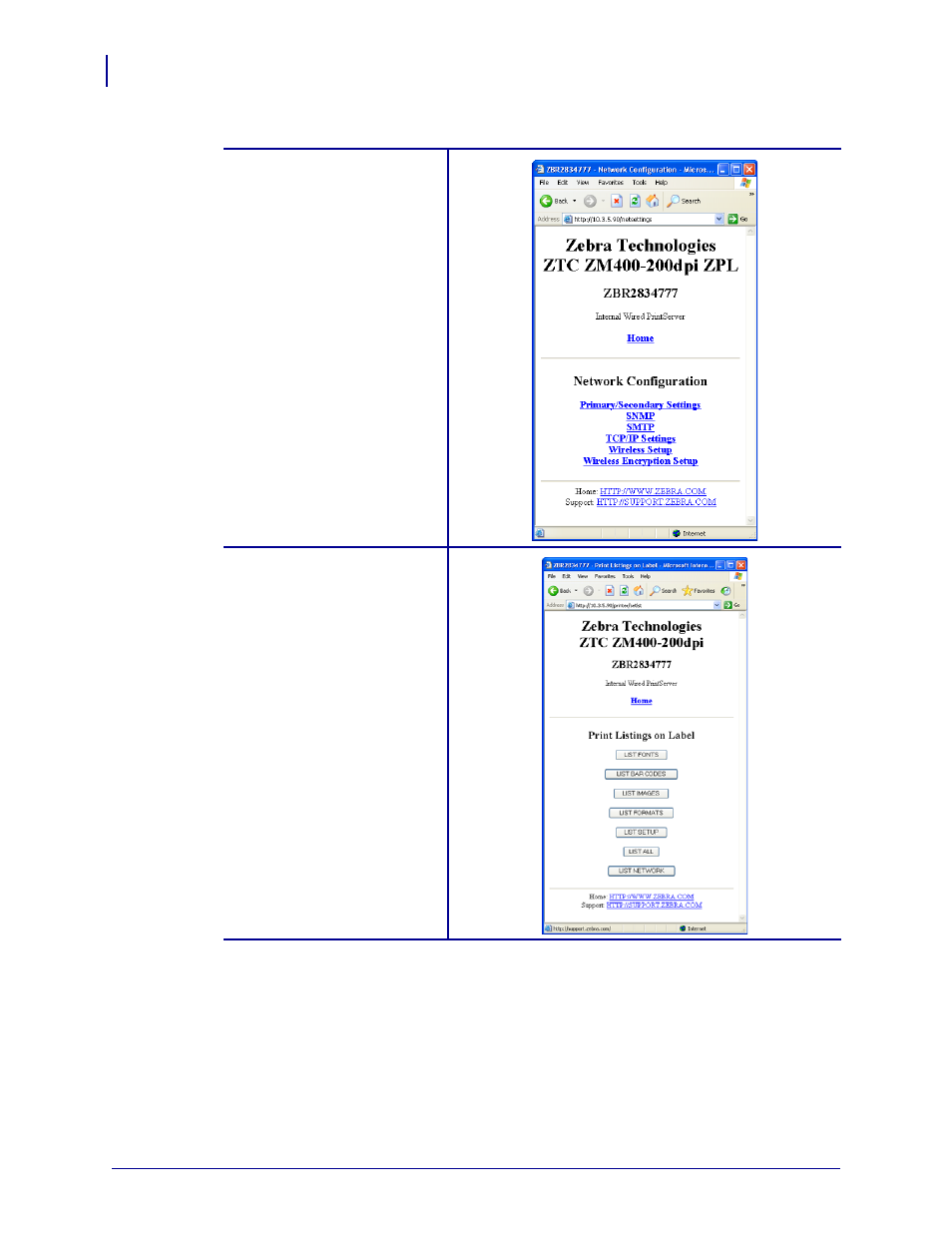 Zebra Technologies ZebraNet ZM400TM User Manual | Page 64 / 130