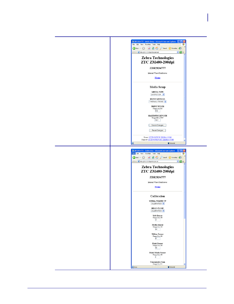 Zebra Technologies ZebraNet ZM400TM User Manual | Page 65 / 130