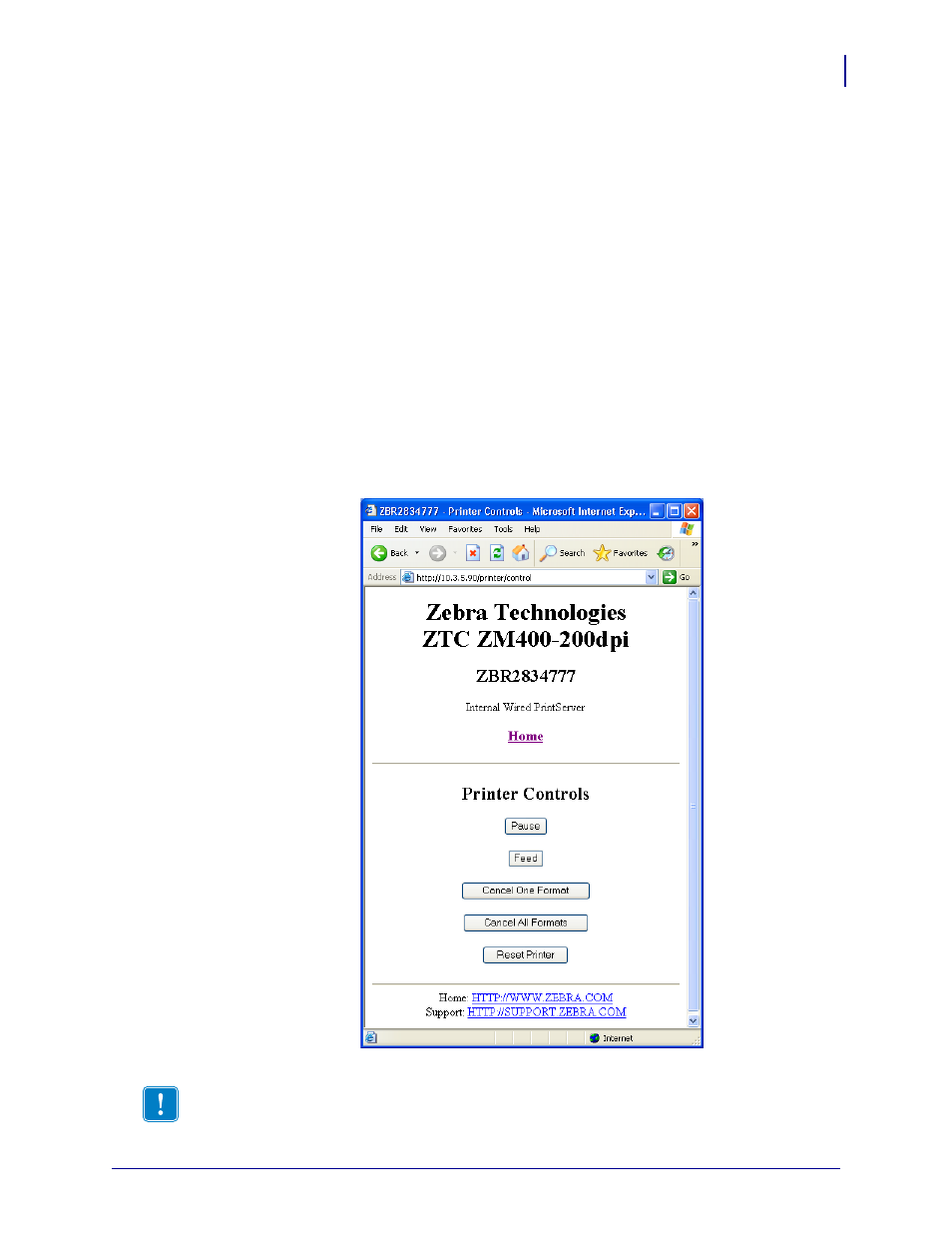 Printer controls | Zebra Technologies ZebraNet ZM400TM User Manual | Page 75 / 130