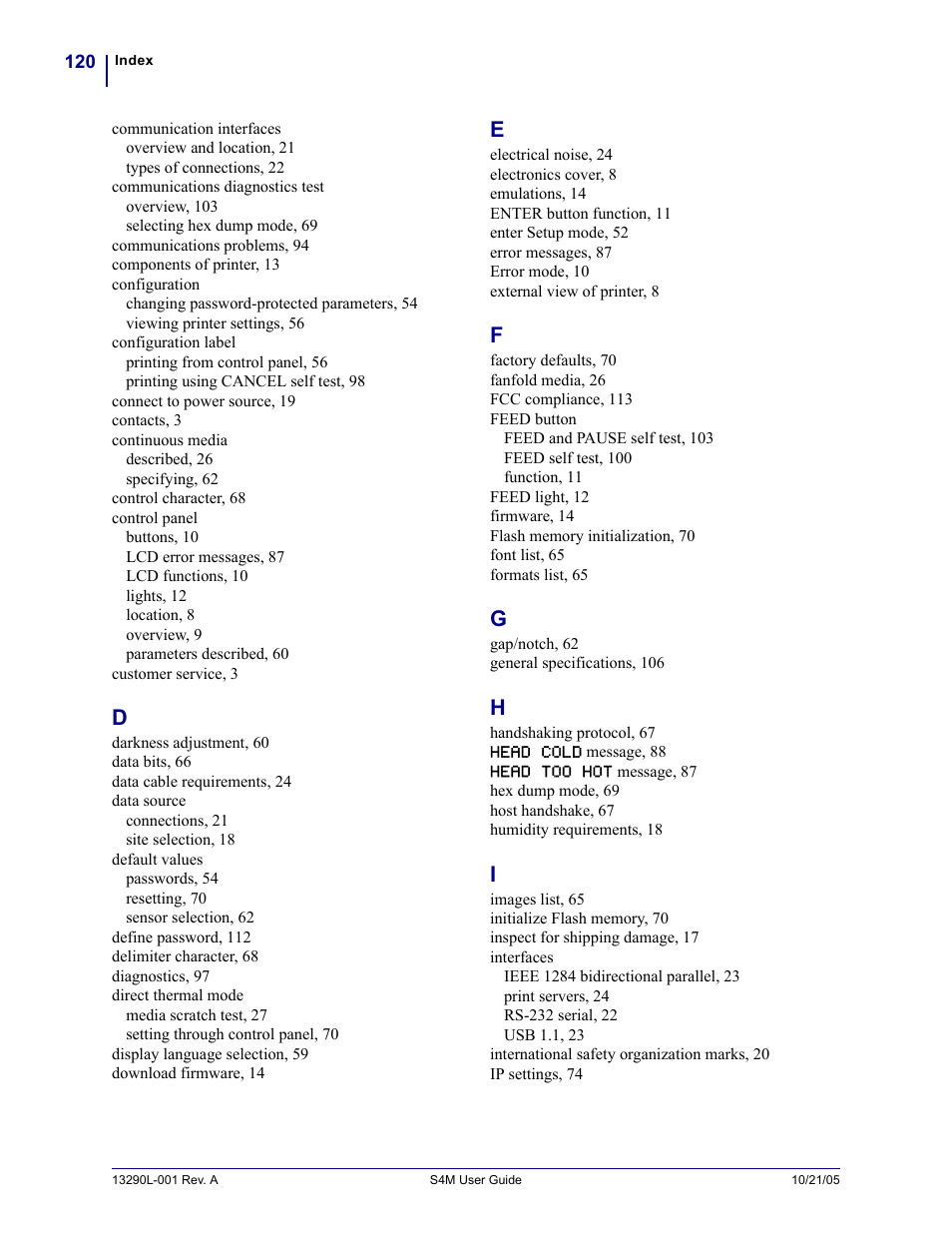 Zebra S4M User Manual | Page 126 / 132