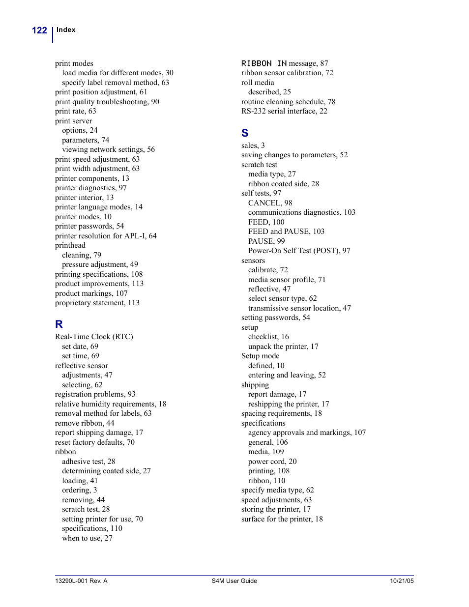 Zebra S4M User Manual | Page 128 / 132