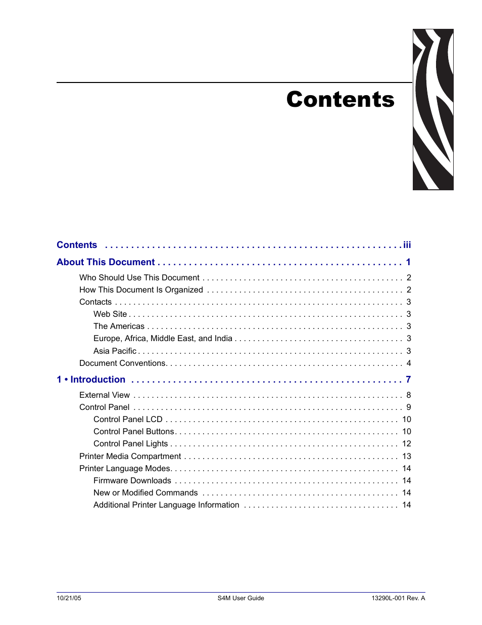 Zebra S4M User Manual | Page 3 / 132