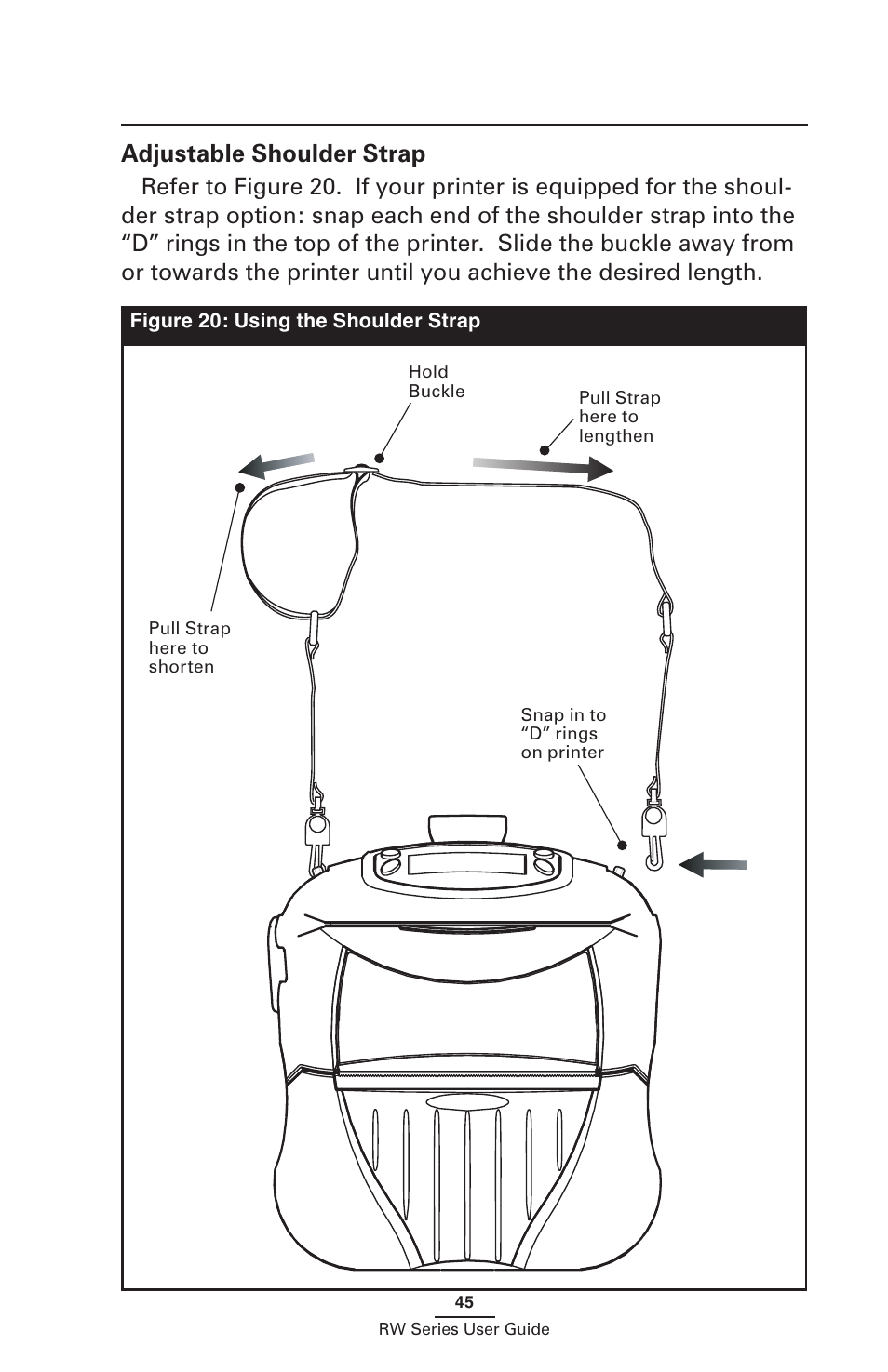 Adjustable shoulder strap | Zebra Technologies RW SERIES User Manual | Page 45 / 84