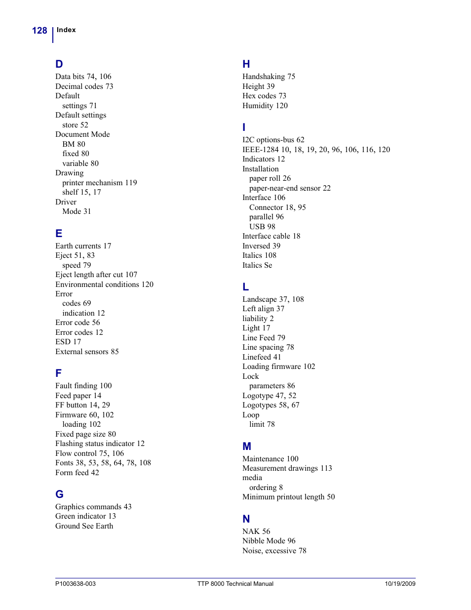 Zebra Technologies TTP 8000 User Manual | Page 128 / 132