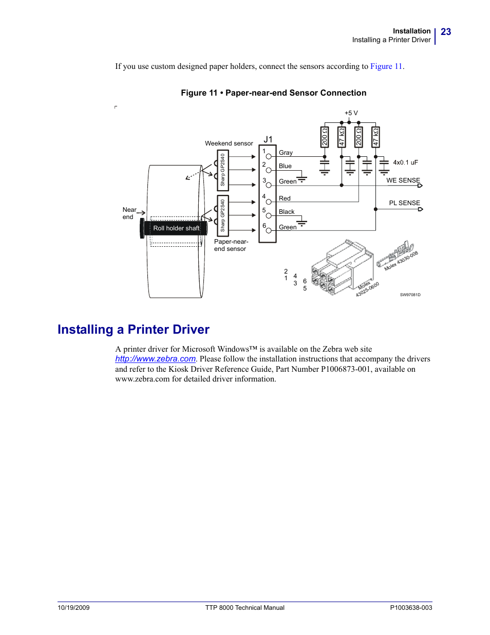 Installing a printer driver | Zebra Technologies TTP 8000 User Manual | Page 23 / 132