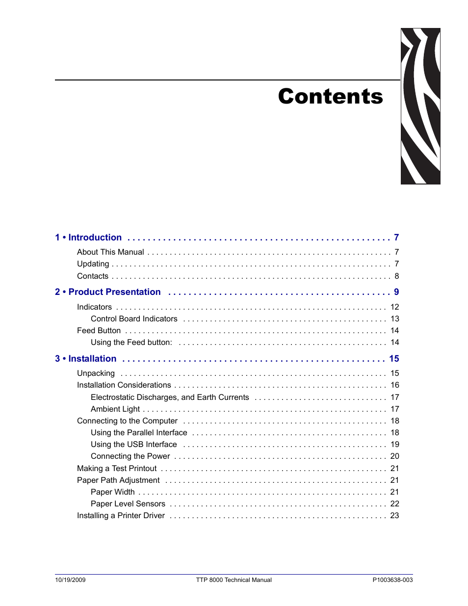 Zebra Technologies TTP 8000 User Manual | Page 3 / 132