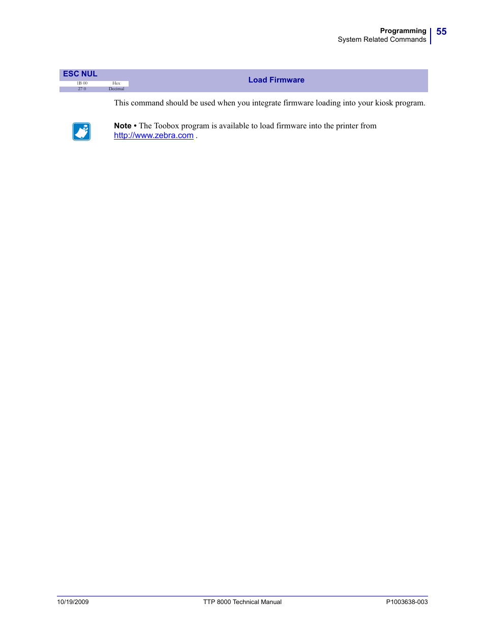 Esc nul | Zebra Technologies TTP 8000 User Manual | Page 55 / 132