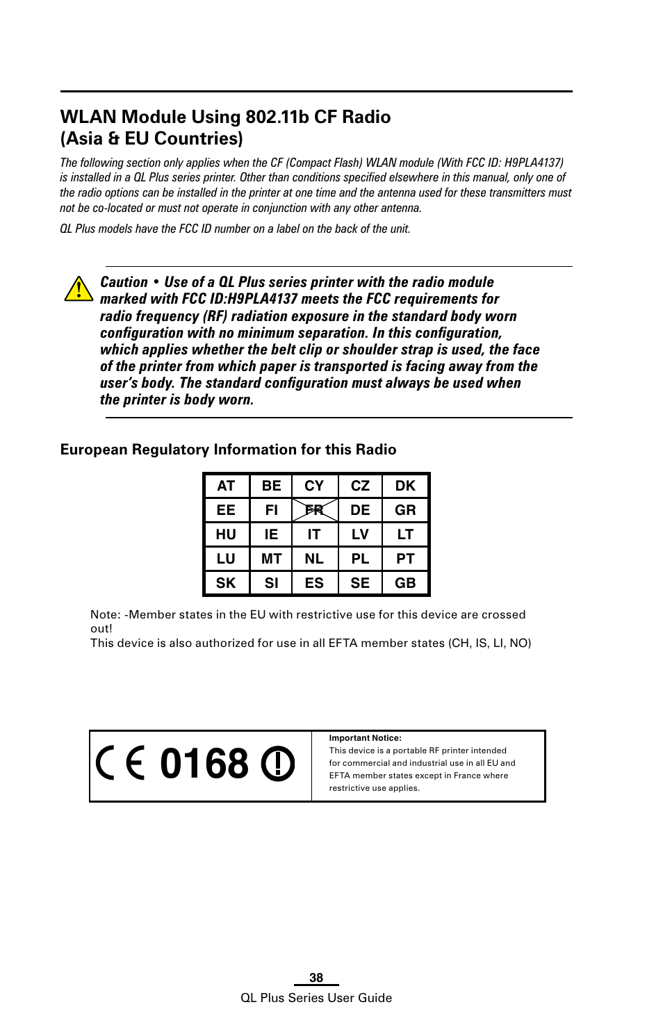 Zebra Technologies ZEBRA QL UMAN-QLP-001 User Manual | Page 38 / 86
