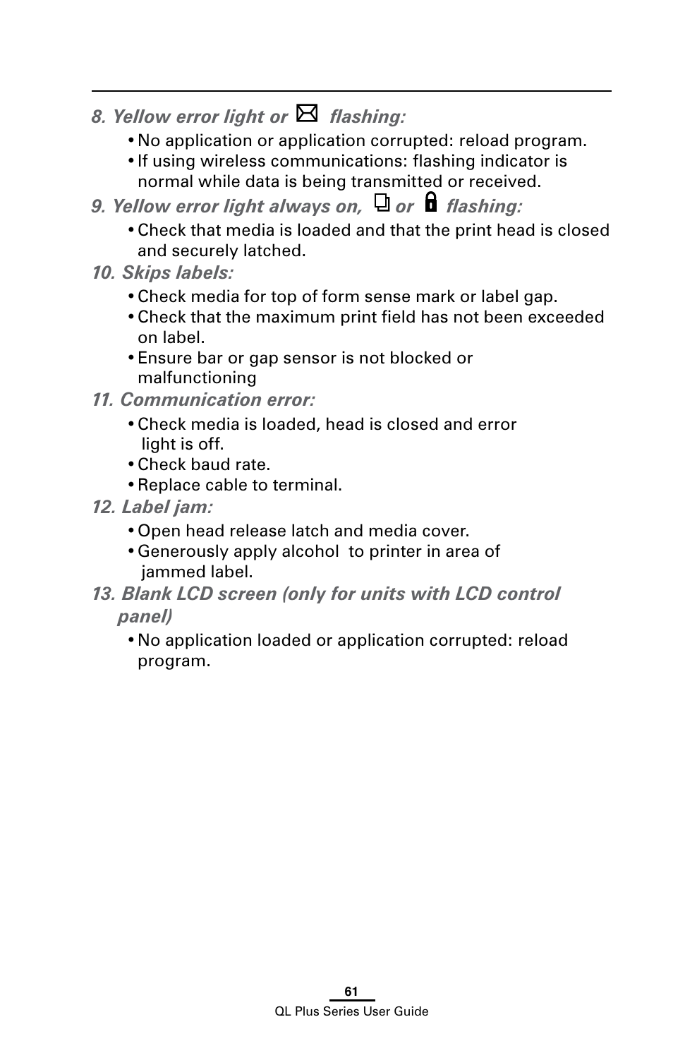 Zebra Technologies ZEBRA QL UMAN-QLP-001 User Manual | Page 61 / 86