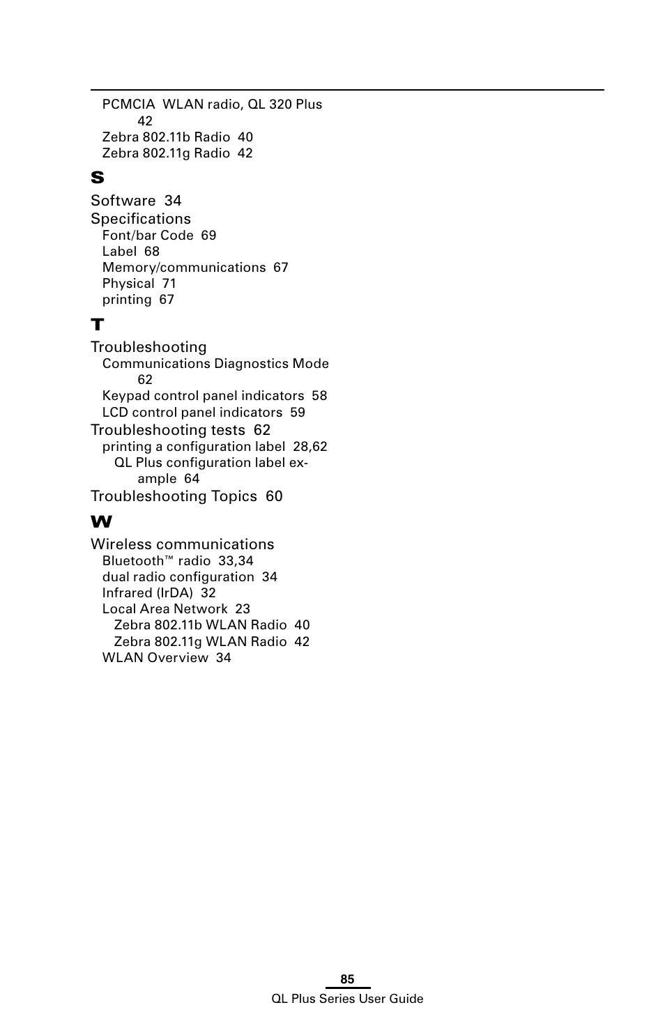 Zebra Technologies ZEBRA QL UMAN-QLP-001 User Manual | Page 85 / 86