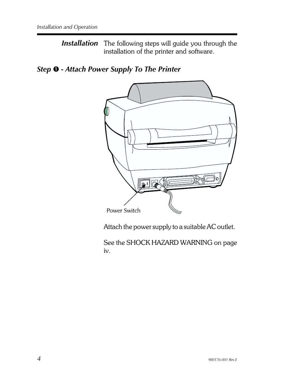 In stal la tion 4 | Zebra Technologies LP2443 User Manual | Page 10 / 24