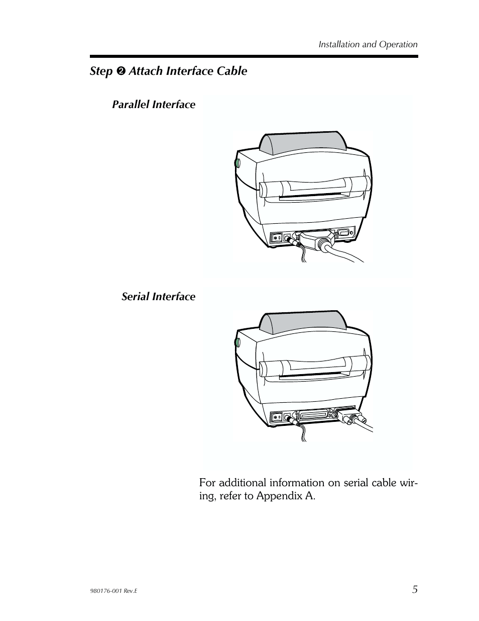 Step ➋ attach interface cable | Zebra Technologies LP2443 User Manual | Page 11 / 24