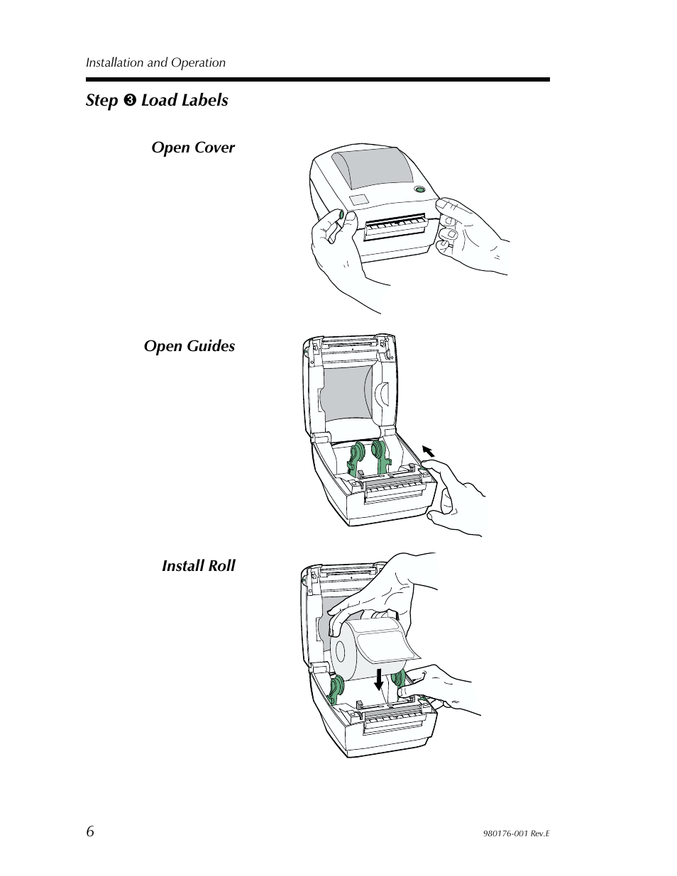 Step ➌ load labels | Zebra Technologies LP2443 User Manual | Page 12 / 24