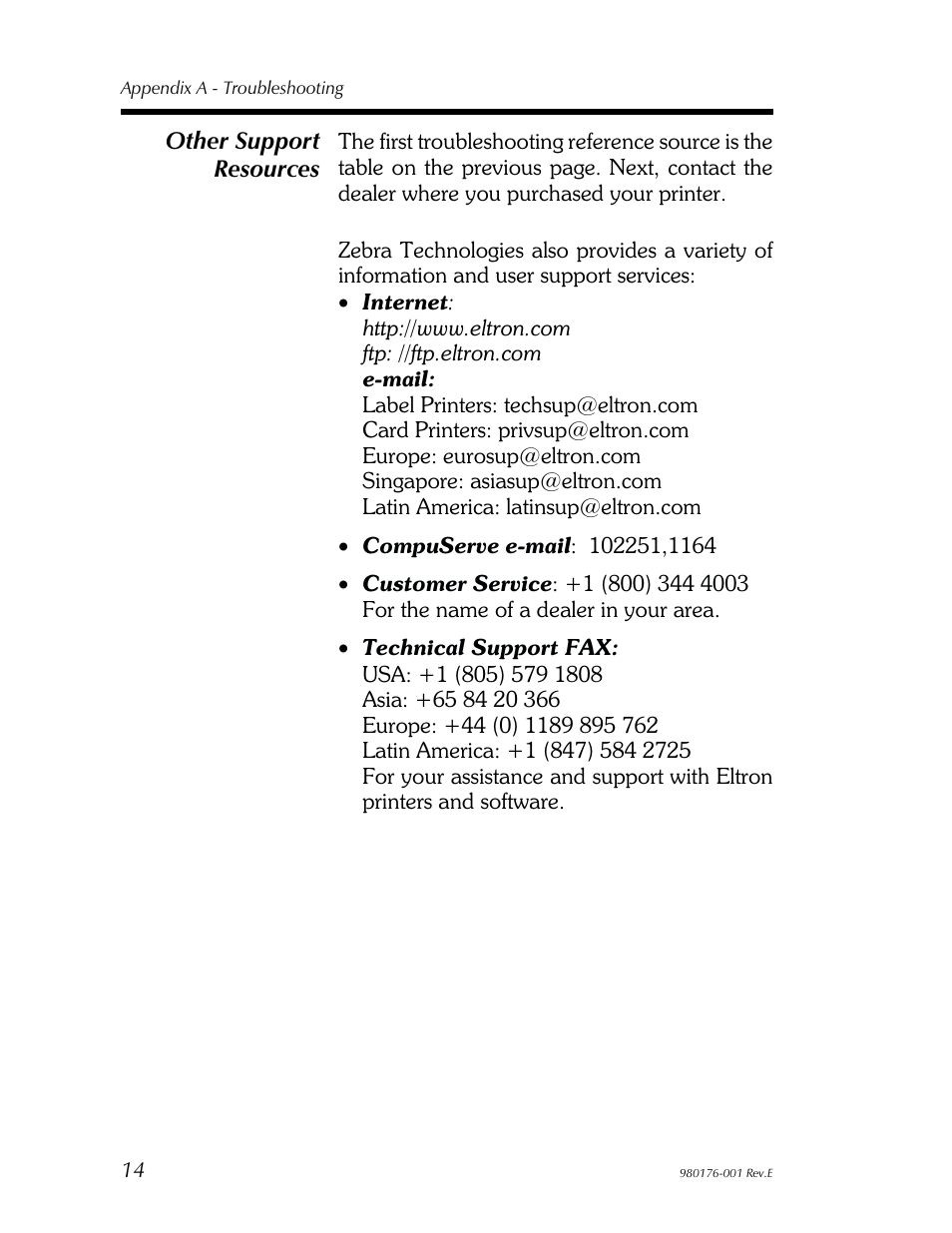 Zebra Technologies LP2443 User Manual | Page 20 / 24