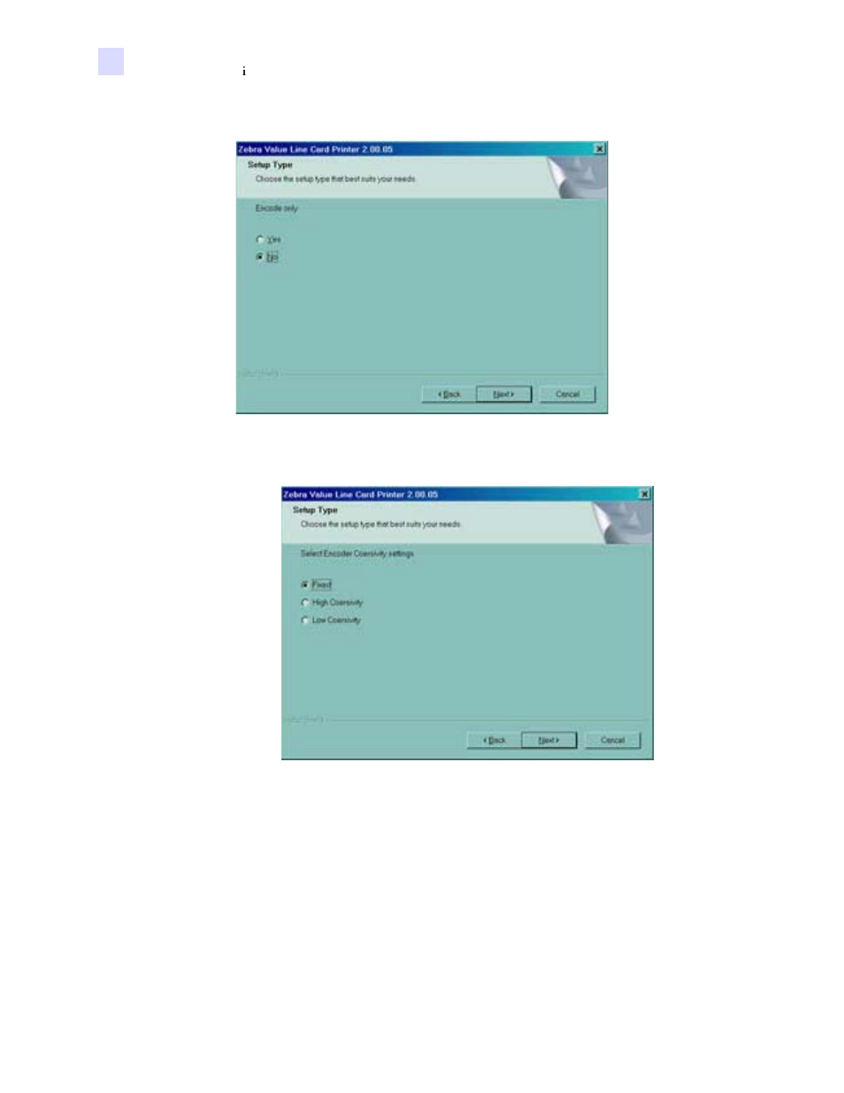 Encoder settings | Zebra Technologies Zebra P120i User Manual | Page 24 / 78