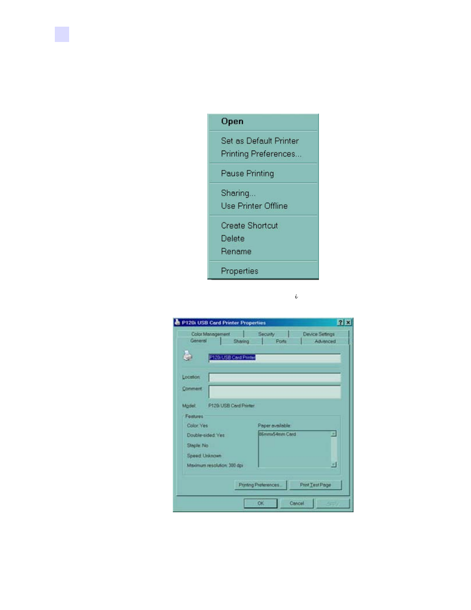 Change printer driver options | Zebra Technologies Zebra P120i User Manual | Page 44 / 78