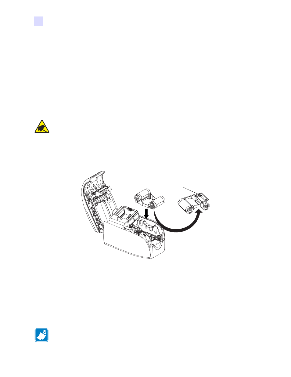 Loading ribbon cartridge | Zebra Technologies Zebra P120i User Manual | Page 50 / 78