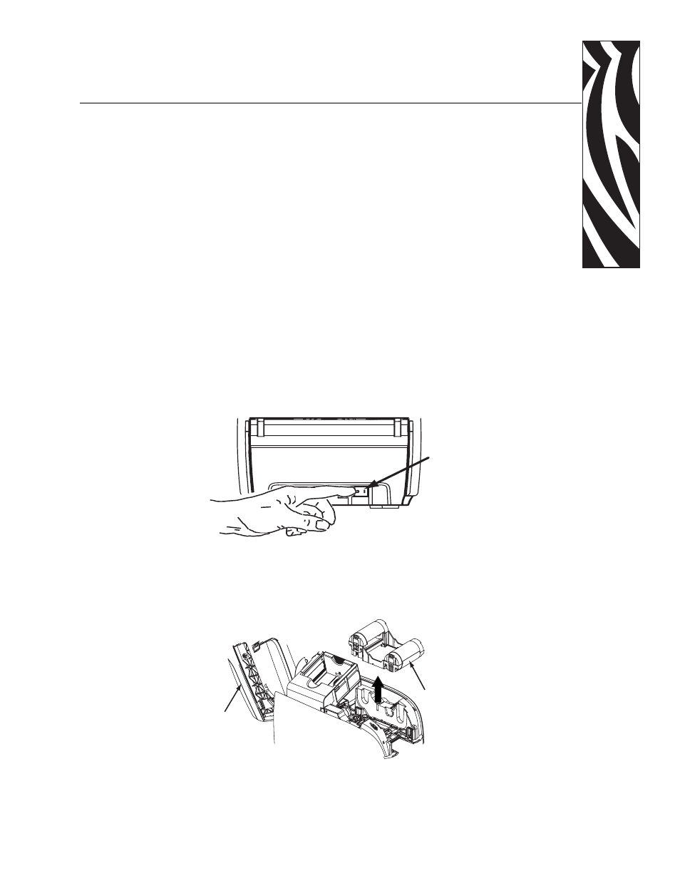 Card sensetm single card feed mode, Printing a single card without using the feeder, Install card sensetmsingle card feed kit | Appendix a • encoder, Appendix b • card sensetm single card feed mode, Appendix b, Card sense, Single card feed mode | Zebra Technologies Zebra P120i User Manual | Page 73 / 78