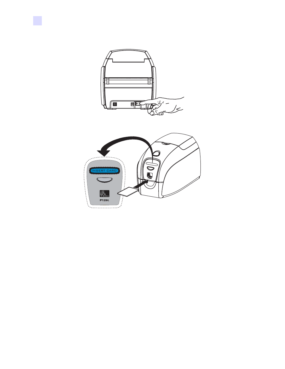 Printing a single card | Zebra Technologies Zebra P120i User Manual | Page 76 / 78