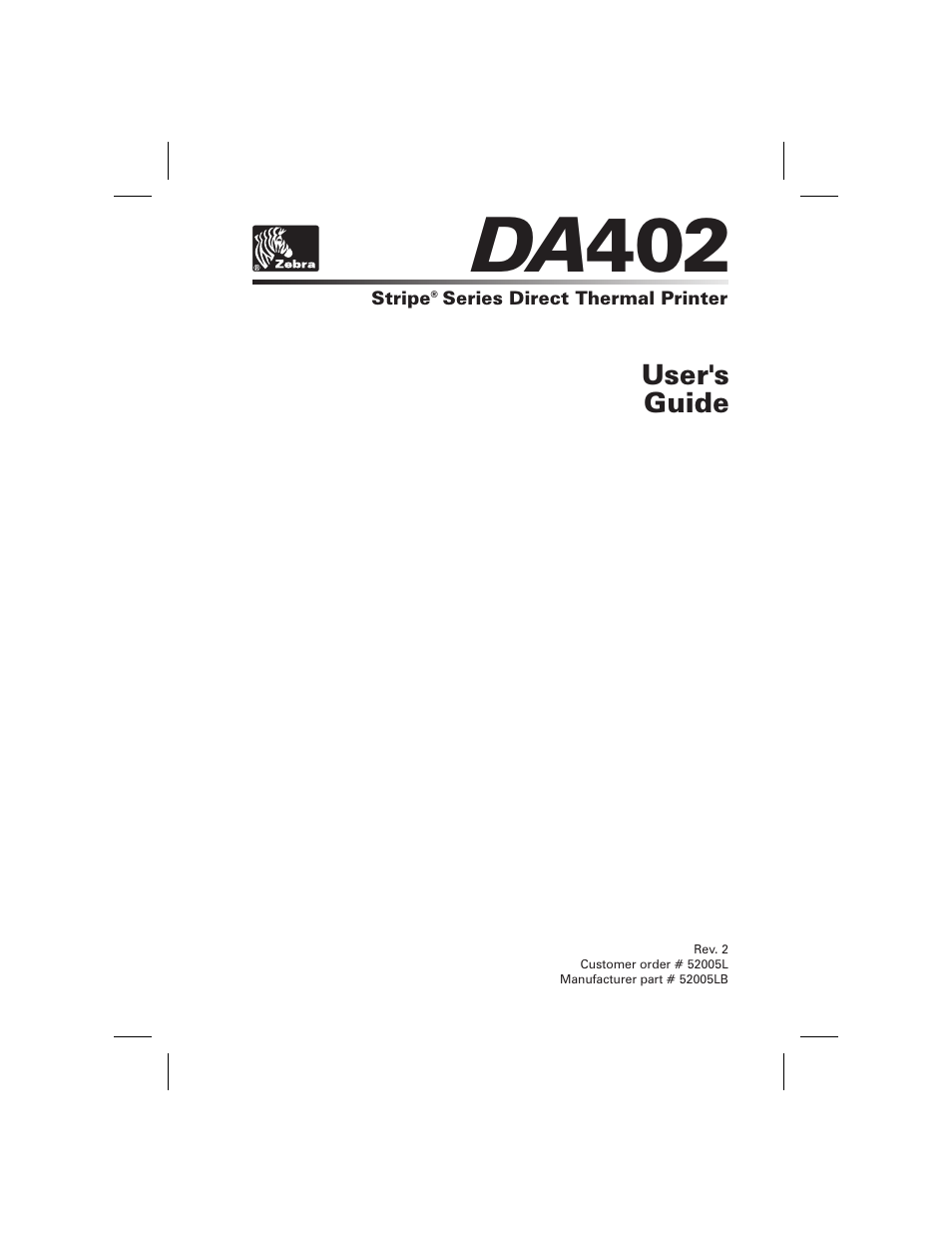 Zebra Technologies DA402 User Manual | 56 pages