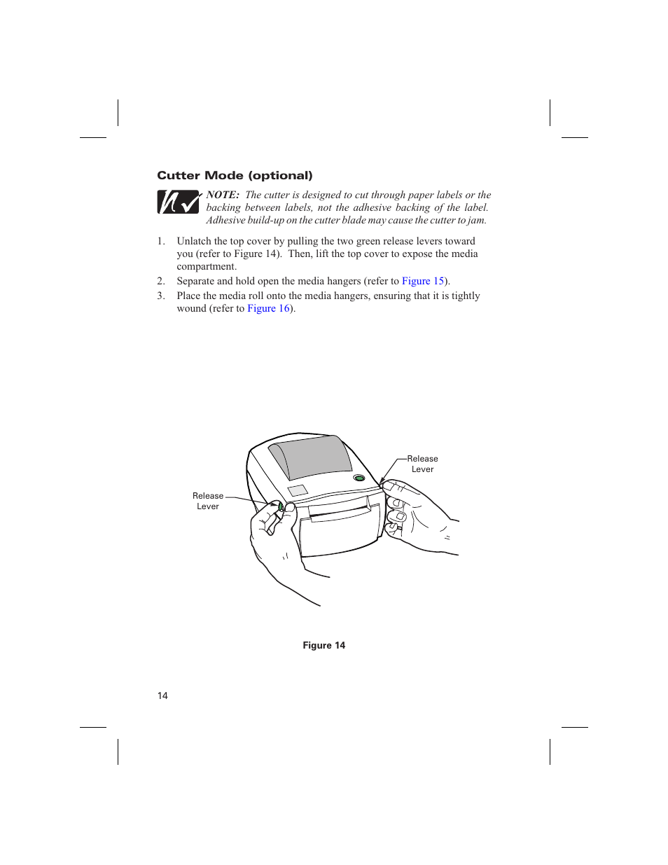 Cutter mode | Zebra Technologies DA402 User Manual | Page 20 / 56