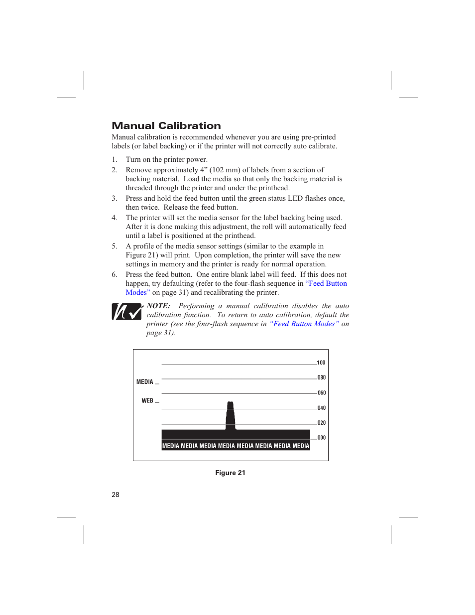 Manual calibration | Zebra Technologies DA402 User Manual | Page 34 / 56