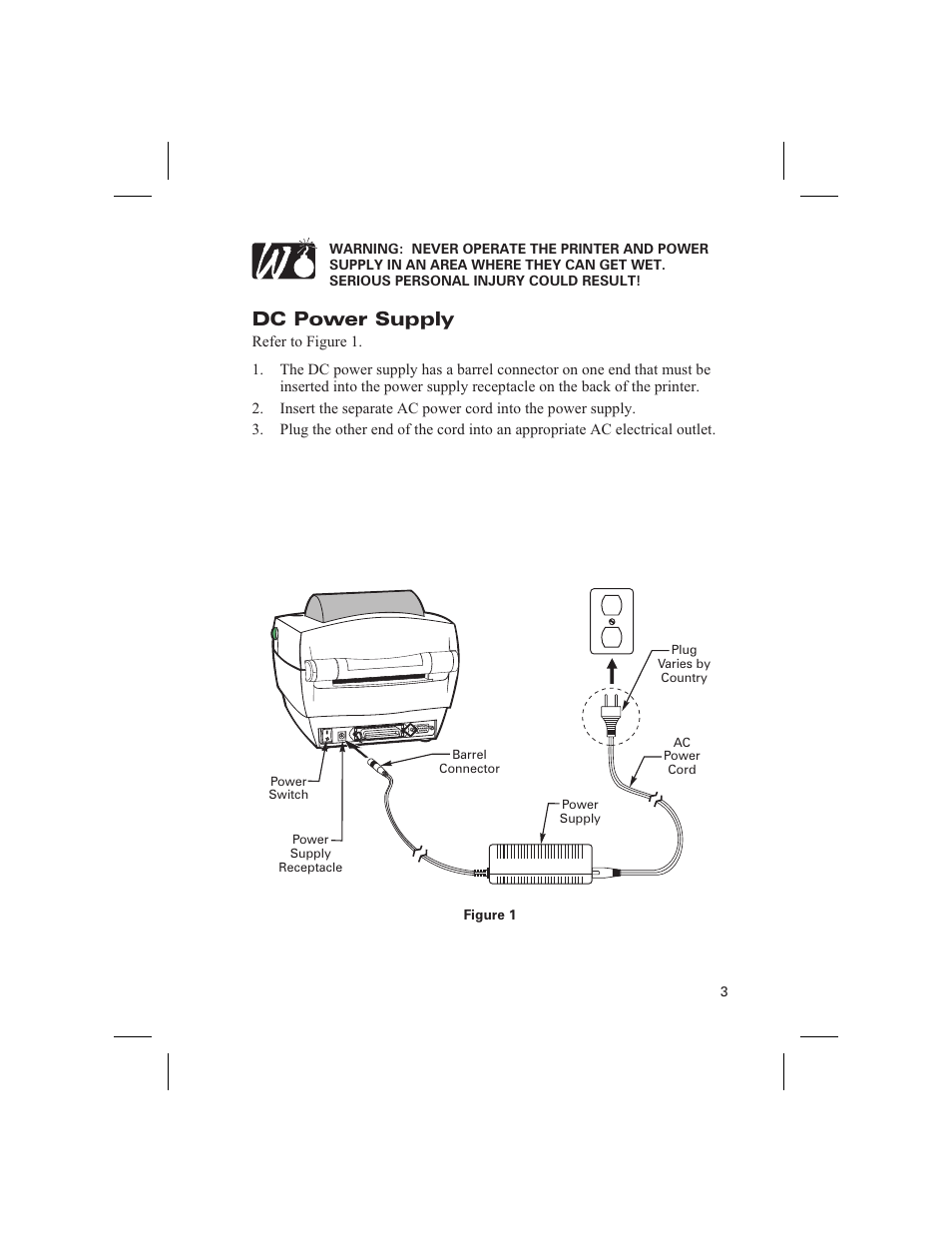 Dc power supply | Zebra Technologies DA402 User Manual | Page 9 / 56