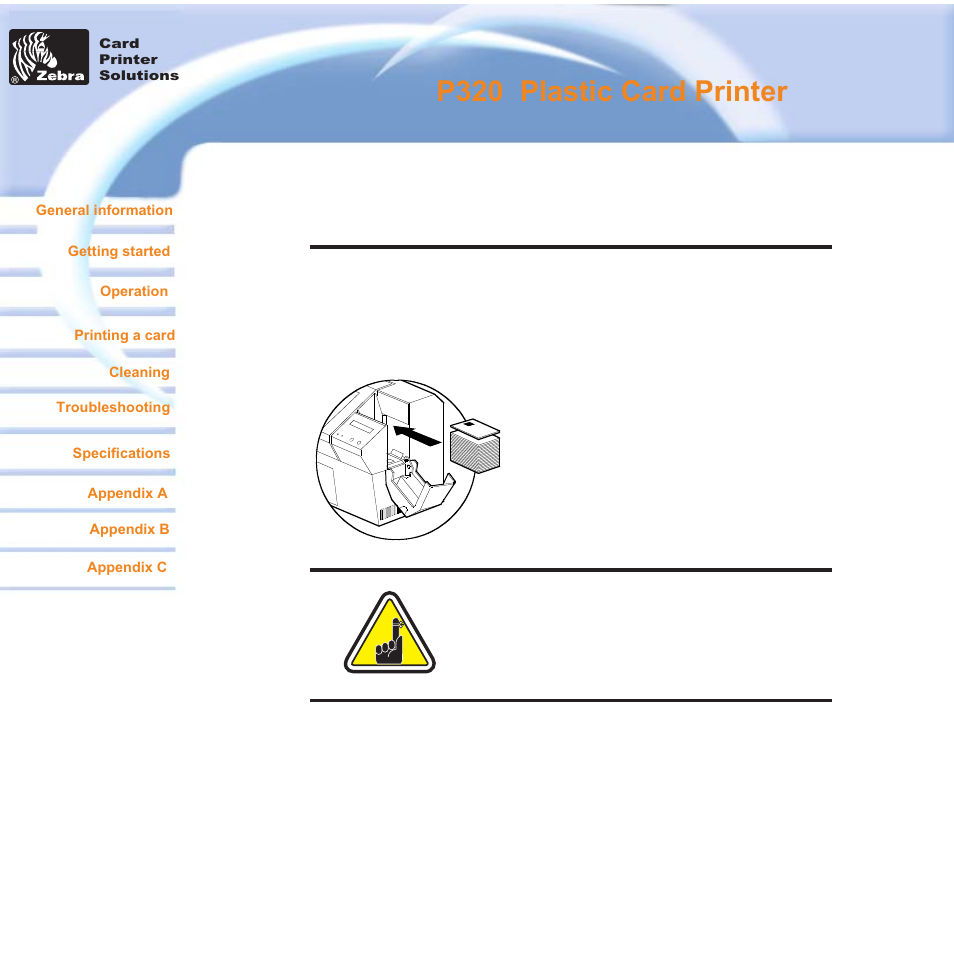 P320 i plastic card printer, Loading cards | Zebra Technologies P320i User Manual | Page 15 / 49