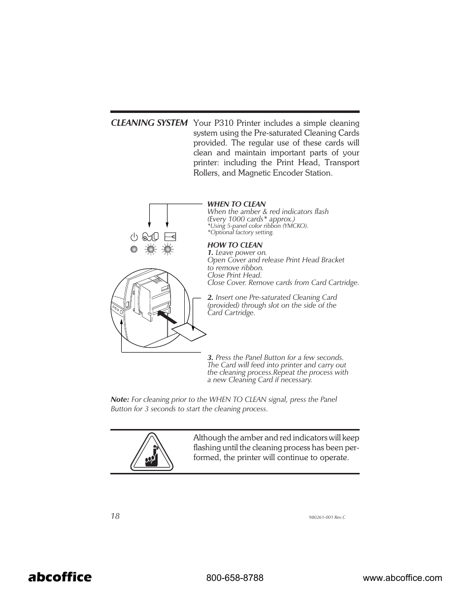 Cleaning system 18, Abcoffice | Zebra Technologies P310 User Manual | Page 26 / 46