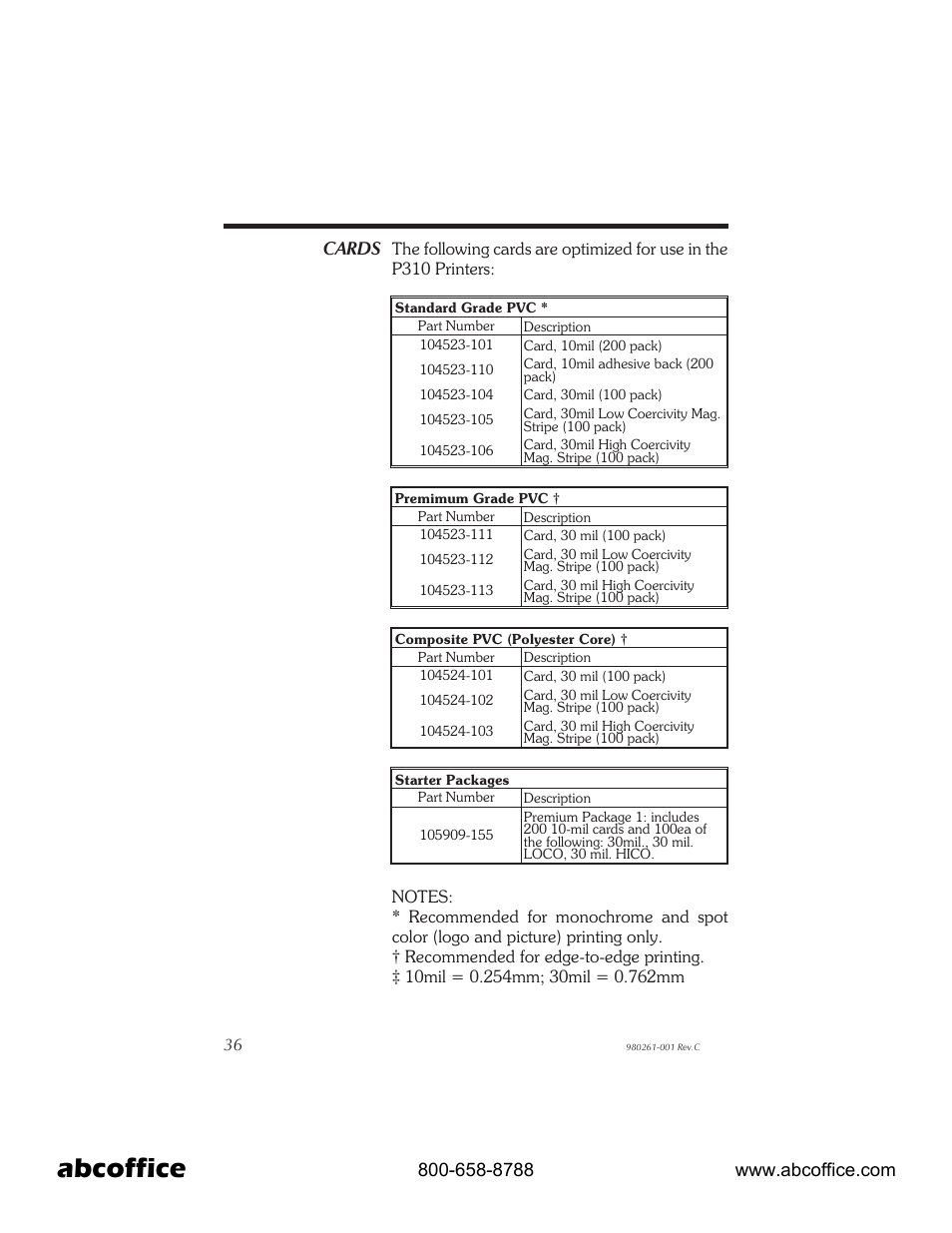 Cards 36, Abcoffice | Zebra Technologies P310 User Manual | Page 44 / 46