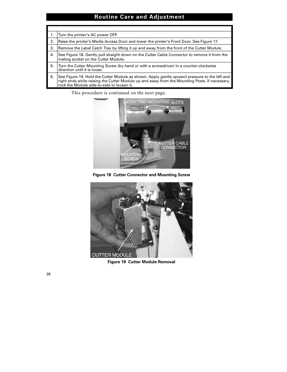 Rout ine car e and adjustment | Zebra Technologies S-300 User Manual | Page 36 / 80