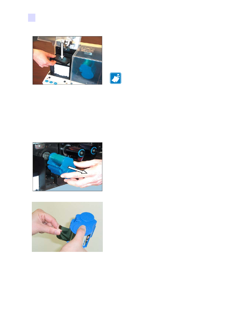 Hot loading, Loading the cleaning cassette | Zebra Technologies P640I User Manual | Page 22 / 93