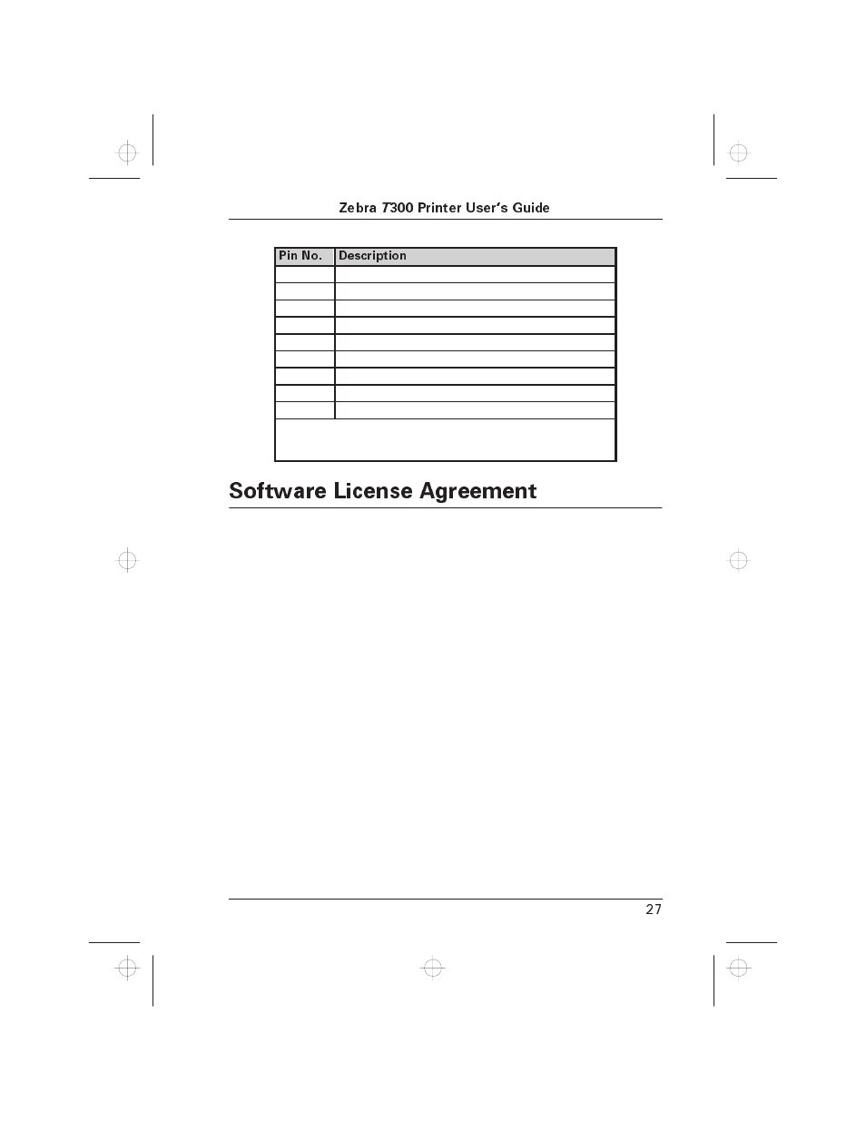 Software license agreement | Zebra Technologies T300 User Manual | Page 36 / 38