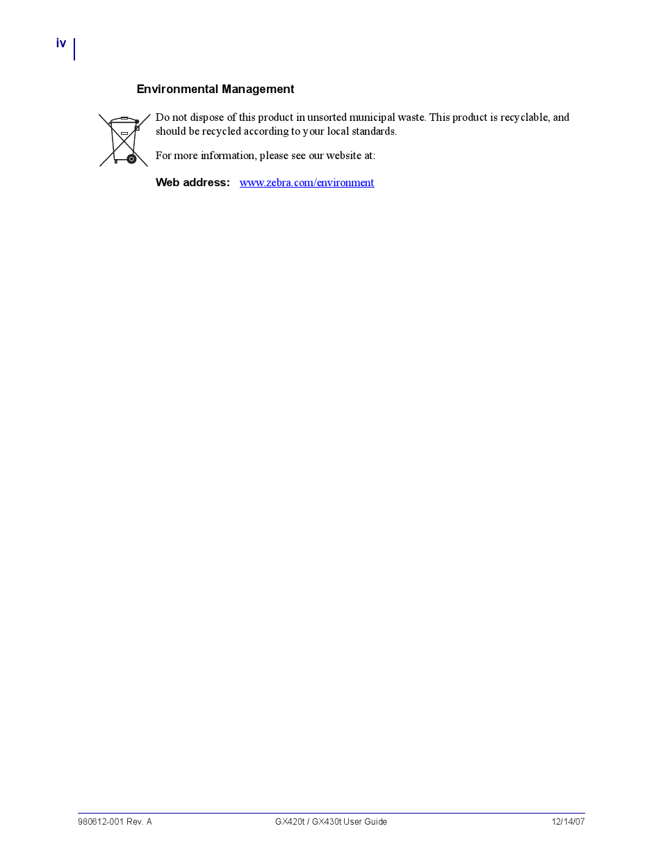 Zebra Technologies GX420T User Manual | Page 4 / 108